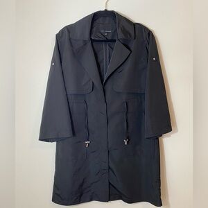 Harve Benard Black Trench Coat Size M